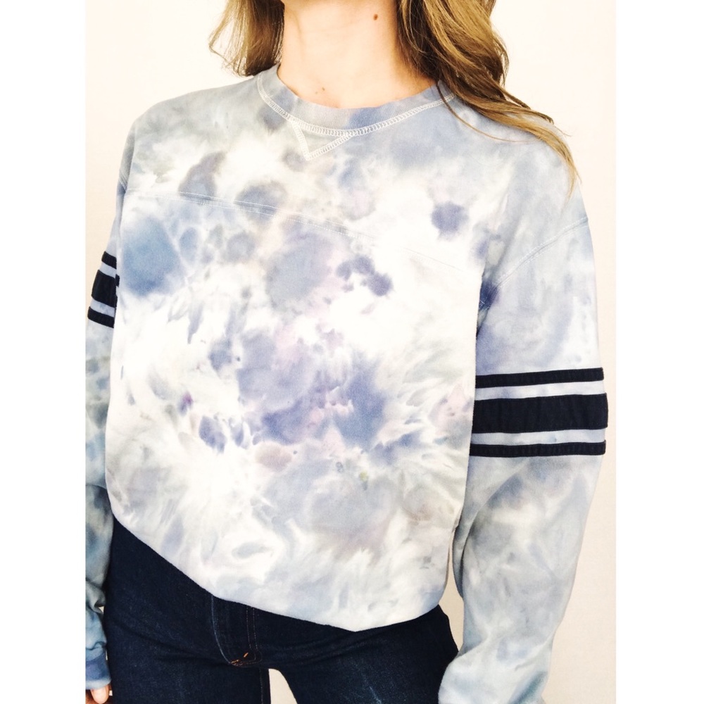Vintage Hand-Dyed Striped Long-Sleeve Tee | Size L